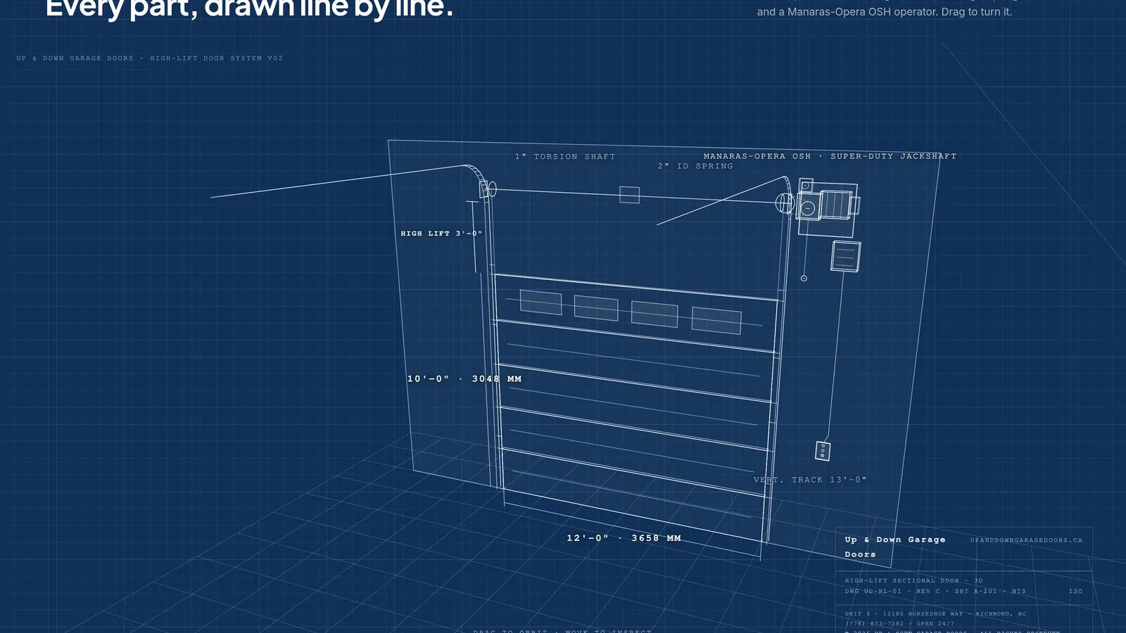 Garage door parts blueprint