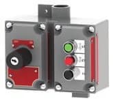 Manaras Manaras STATION050 Push-button control station – Surface-mount, three button with key lock-out — Controls & Control Boards, Controls & boards