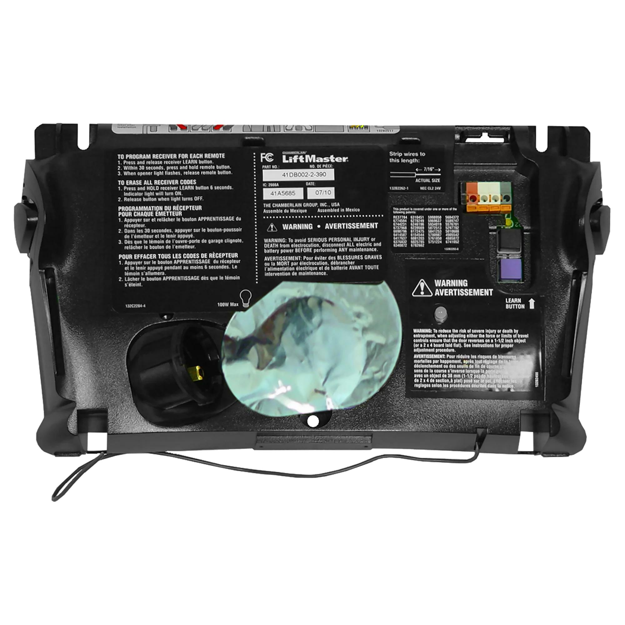 LiftMaster RECEIVER LOGIC BOARD, 390MHz, model 041DB002-2-390 — Logic boards & control boards, Replacement parts