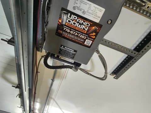 Commercial door operator control panel on a job