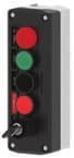 Manaras Manaras STATION080 Push-button control station – Surface-mount, three button with key lock-out and pilot light — Controls & Control Boards, Controls & boards