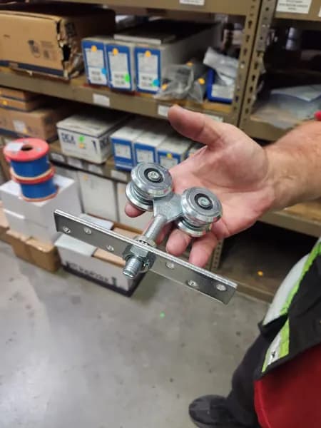 Garage door replacement rollers ready to install