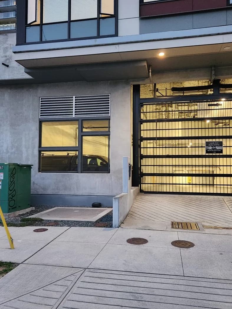 Full-view commercial door — real Up & Down job
